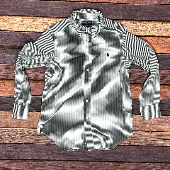 Polo Ralph Lauren Striped Button Down Youth Boys Kids Preppy Button Down Shirt - Picture 1 of 6
